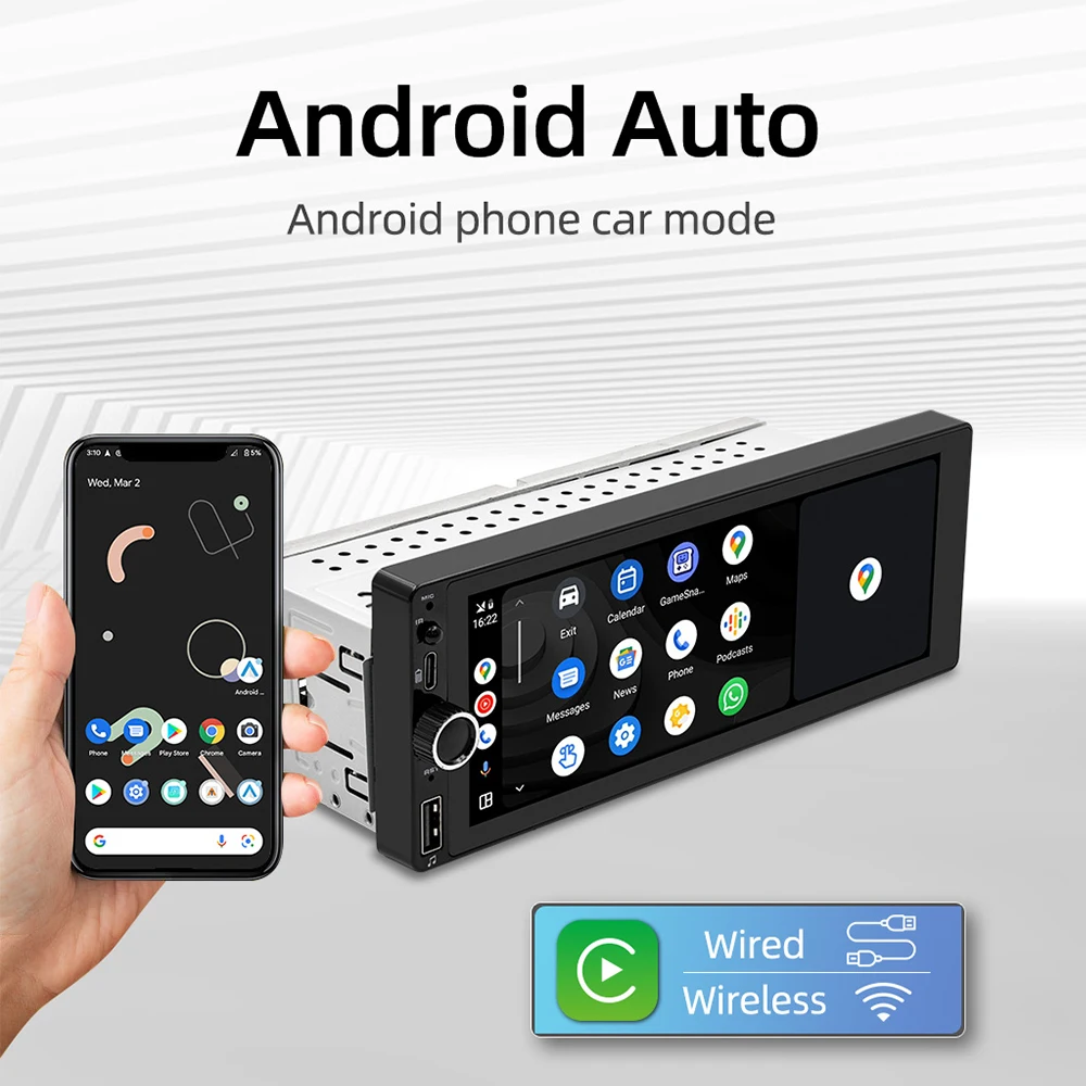 1 Din MP5 Car Radio 6.86'' MP5 Player Wired Carplay Android Auto Universal Multimedia Player Mirror Link Car Stereo 3 1 Din MP5 Car Radio 6.86'' MP5 Player Wired Carplay Android Auto Universal Multimedia Player Mirror Link Car Stereo - Image 3