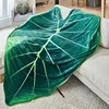 1pc Flannel Blanket, Leaf Shaped Green Leaf Blanket, HD Digital Printed Blanket, Warm Cozy Padded Blanket For Sofa, Bed, Couch 1