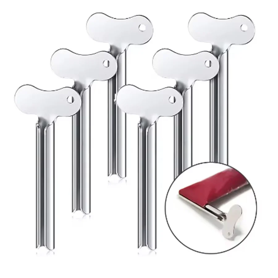 Toothpaste Squeezer Portable Stainless Steel Toothpaste Squeezer & Hair Dye Dispenser Cleanser squeezer Bathroom Accessories Half-Circle Wringer