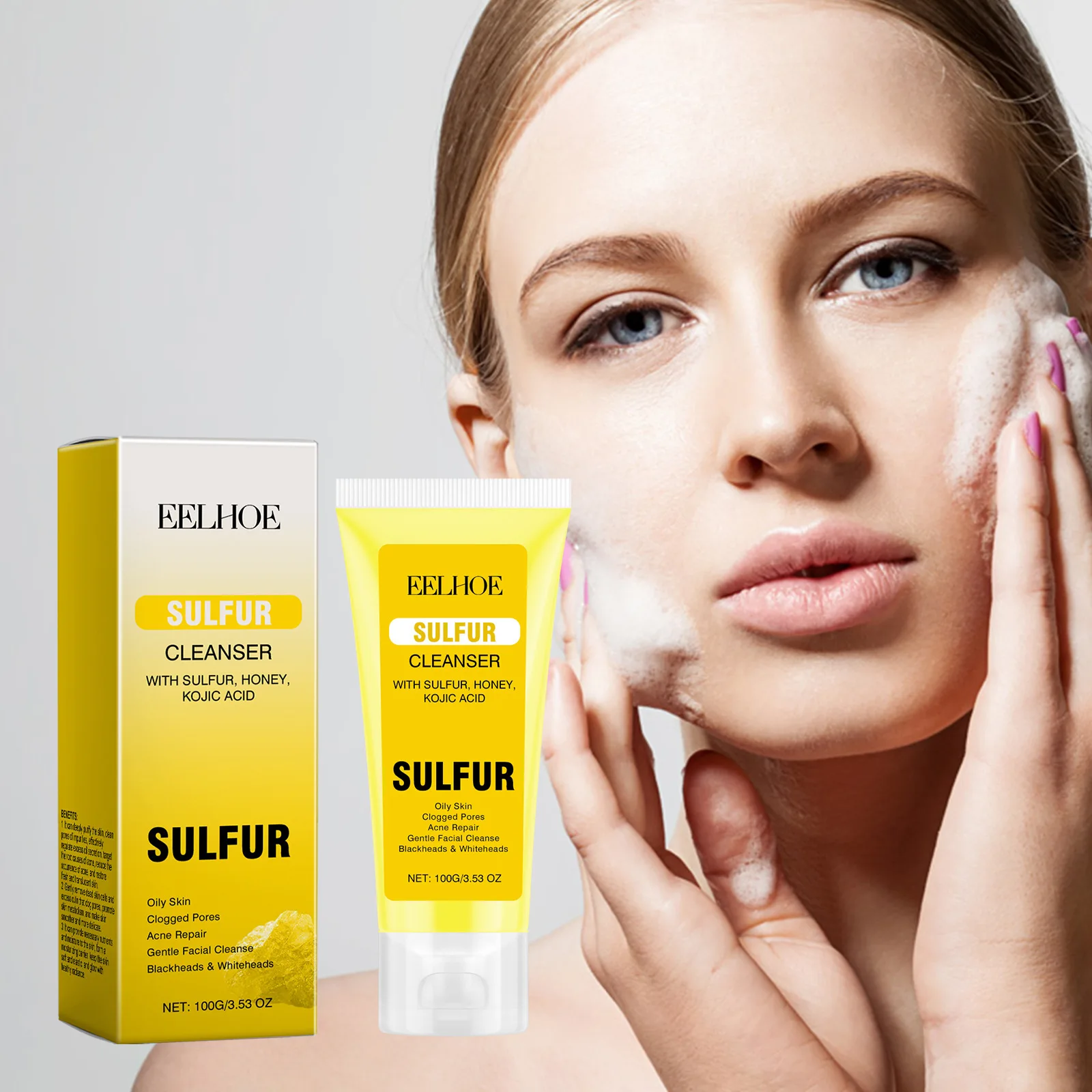 Facial Cleanser with Sulfur for Removing Clogged Pores A-Cne Treatment Nourish Facial Contours Gentle Exfoliating Facial Scrub 4