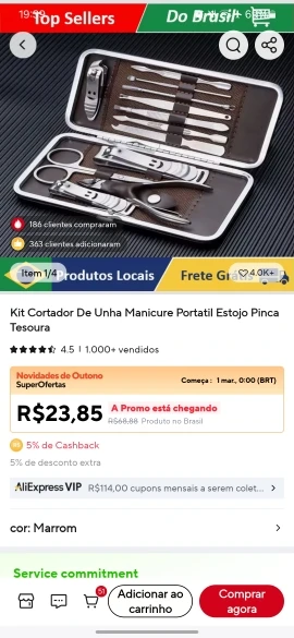 Kit Cortador De Unha Manicure Portatil Estojo Pinca Tesoura photo review