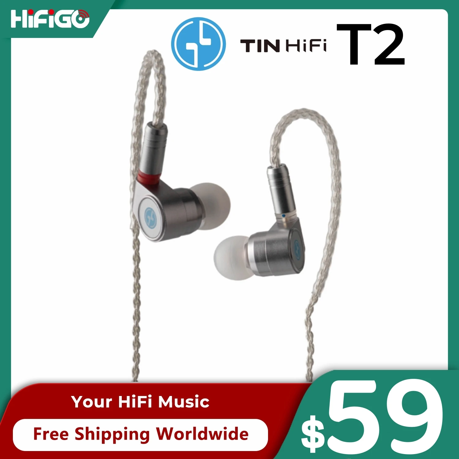 

TinHiFi T2 DLC 2022 Version Flagship 10MM Dynamic Driver In-Ear Monitors Earphone IEMs with 5N Silver-plated OFC Cable 3.5mm