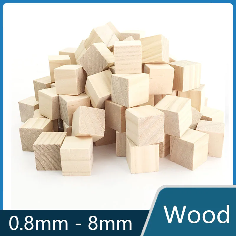 

1 шт.-20 шт. 0,8/1/1.5/2/2.5/3/3.5/4/56/8 мм необработанные пустые деревянные квадратные блоки «сделай сам»