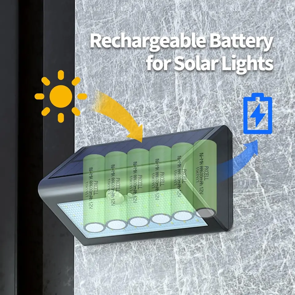 Dunais 4pk AAA batterie Ricaricabili per Luce Solare 1.2v NiH AAA Dunais 4pk AAA batterie Ricaricabili per Luce Solare 1.2v NiH AAA
