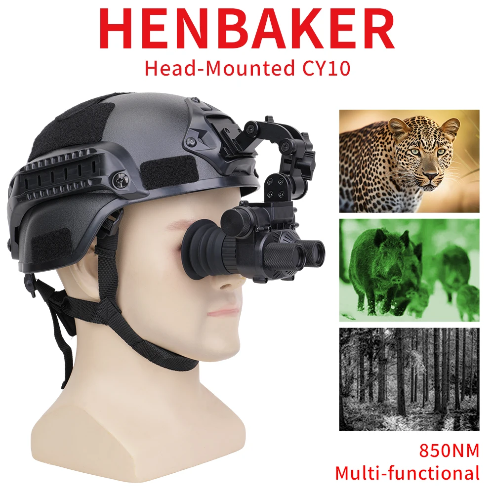 Henbaker 단안 야간 투시경 고글, 디지털 야간 투시경, 와이파이 1080P HD 850nm 적외선 카메라, 사냥 녹음기