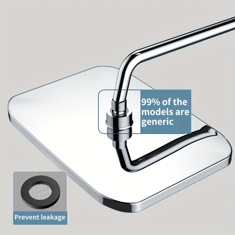 New 14 Inch High Pressure Top Spray Rain Shower Head Larger Flow Supercharge Rainfall Showerhead 360° Swivel Water Saving 4