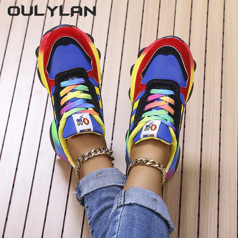 Womens Sneakers Women's Vulcanized Shoes New Fashion Wedge Platform Plus Size Casual Sports Shoes Women Lace-up Mesh Breathable