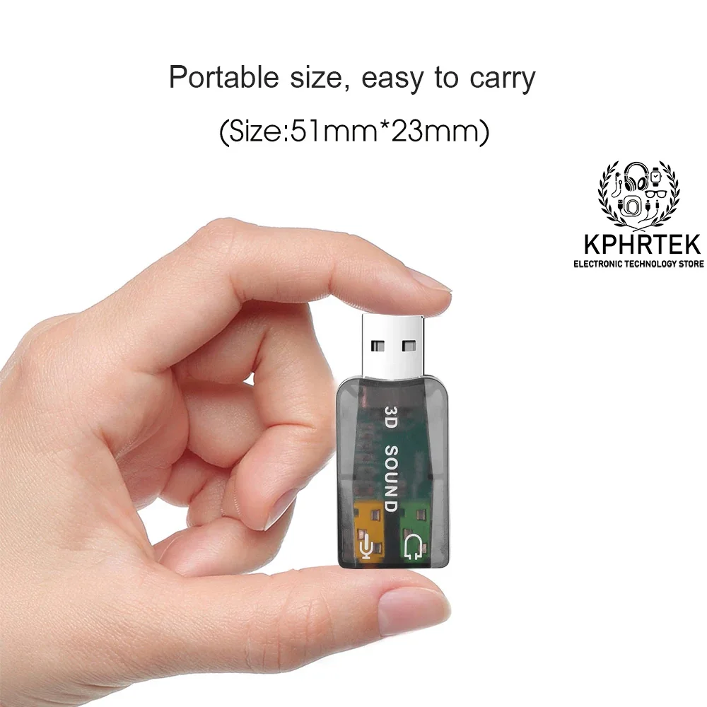 USB 외부 사운드 카드 5.1 독립 사운드 카드 노트북 드라이버가 없는 USB 사운드 카드 투명 USB 컴퓨터 사운드 카드