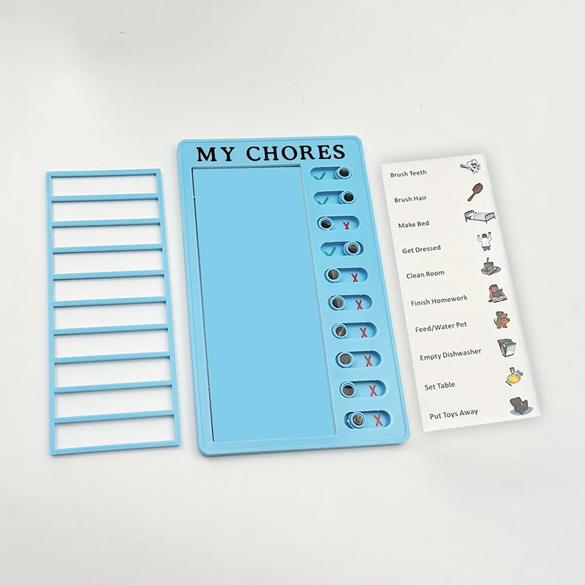 1pc DIY 할 일 목록 알림 보드 학생 메시지 체크리스트 어린이 자기 훈련 펀치 카드 집안일 차트 메모 플라스틱 보드