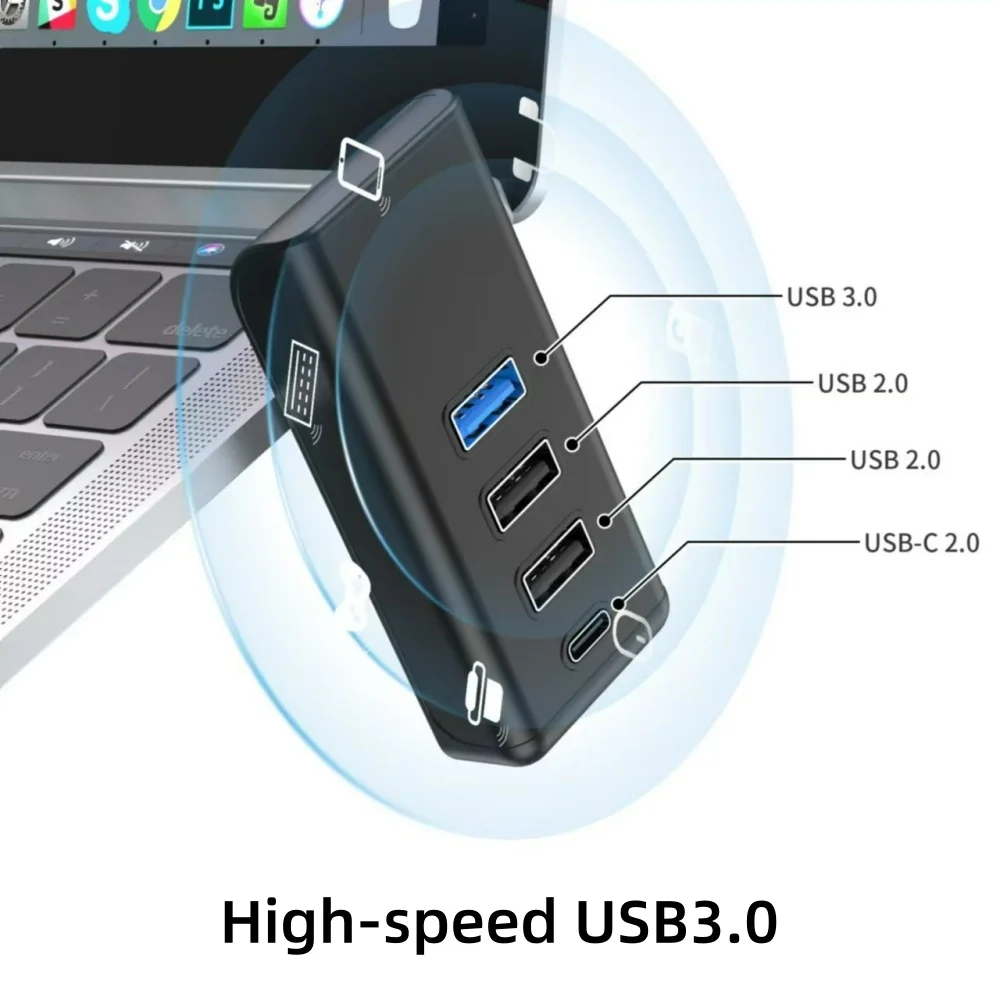 4 in1 USB HUB Type C HUB OTG Adapter USB 3.0 2.0/Type-C to USB High Speed USB Splitter Hub 5.0Gbps 4 Port for PC Computer Laptop