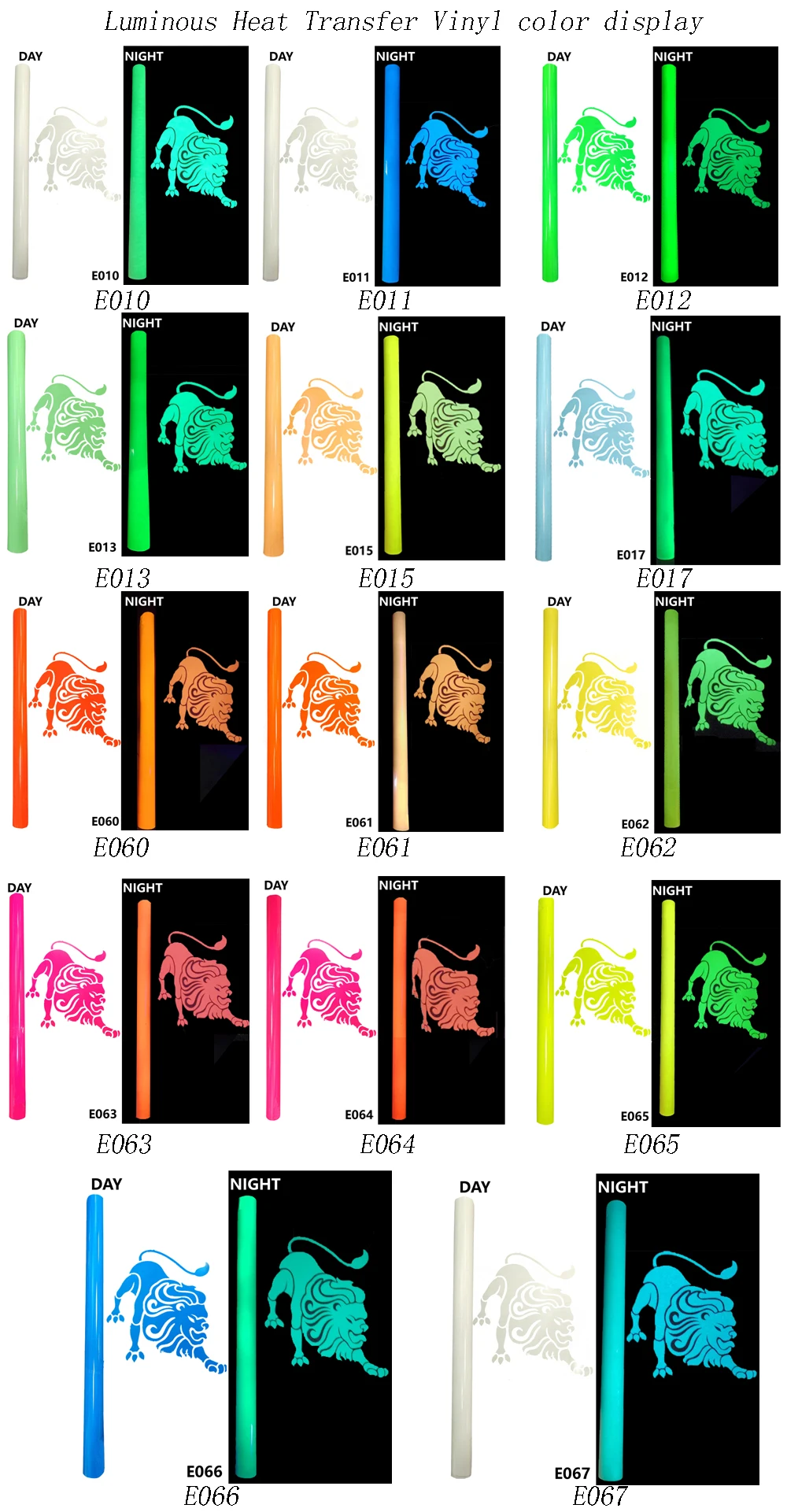 30.5x102cm Luminous Heat Transfer Vinyl Glow In Dark 1Sheet Joy DIY Noctilucent Press Machine Tshirt Iron On HTV heat transfer vinyl