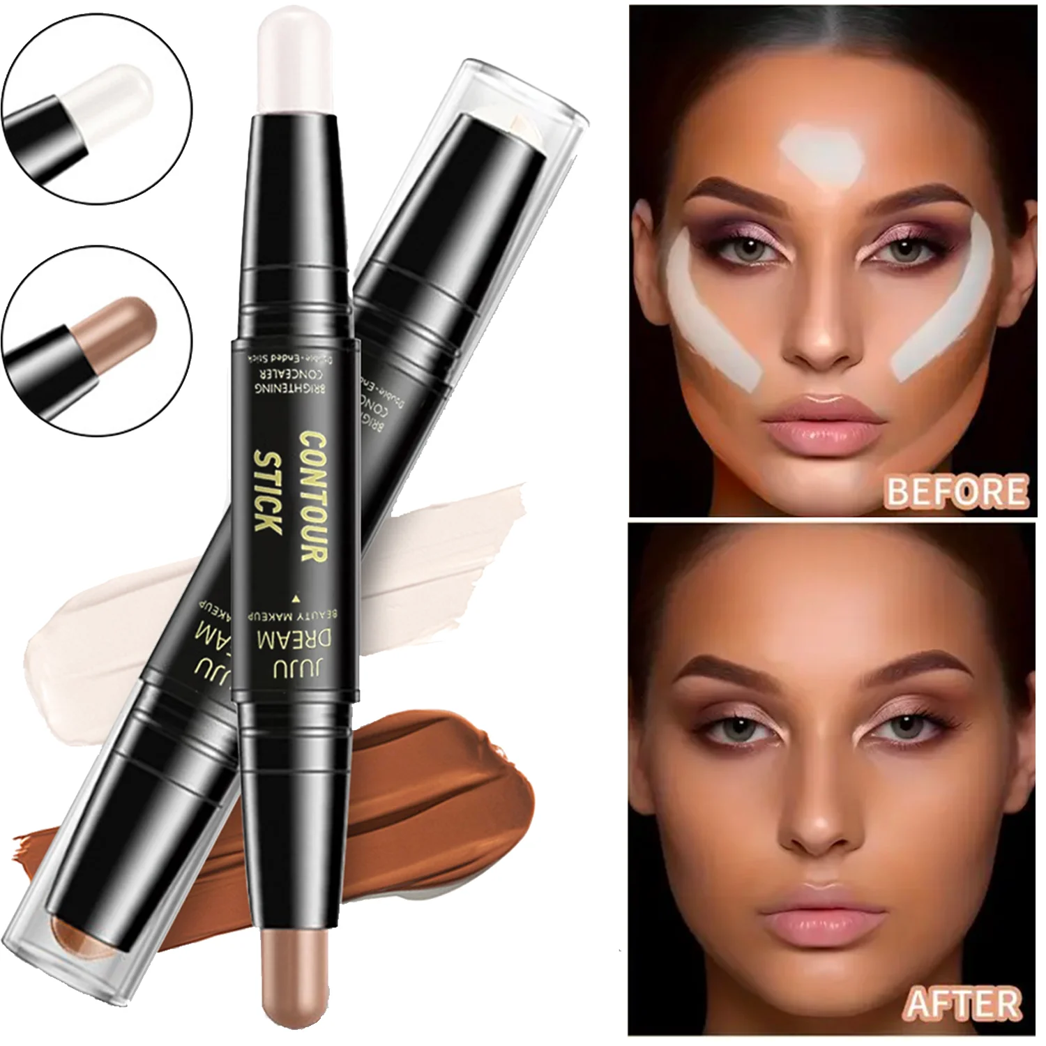 Makeup Cosmetics Waterproof Foundation Stick Foundation JUJU Dream Dual-Ended Contour Stick Highlighter Concealer