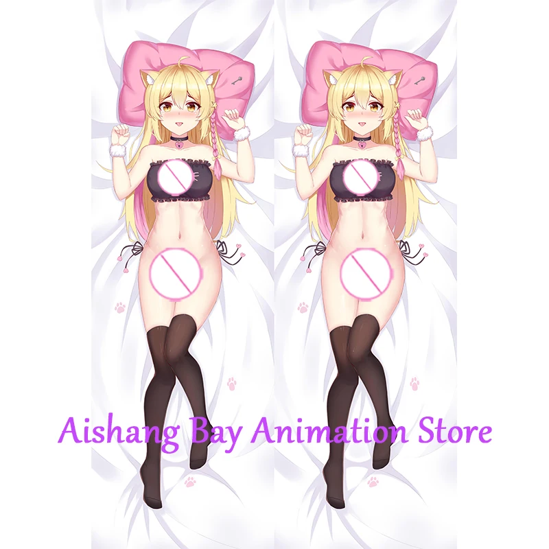 

Dakimakura Anime Pillow Cover Meko Musume Double Sided Print Life-size Body Decoration