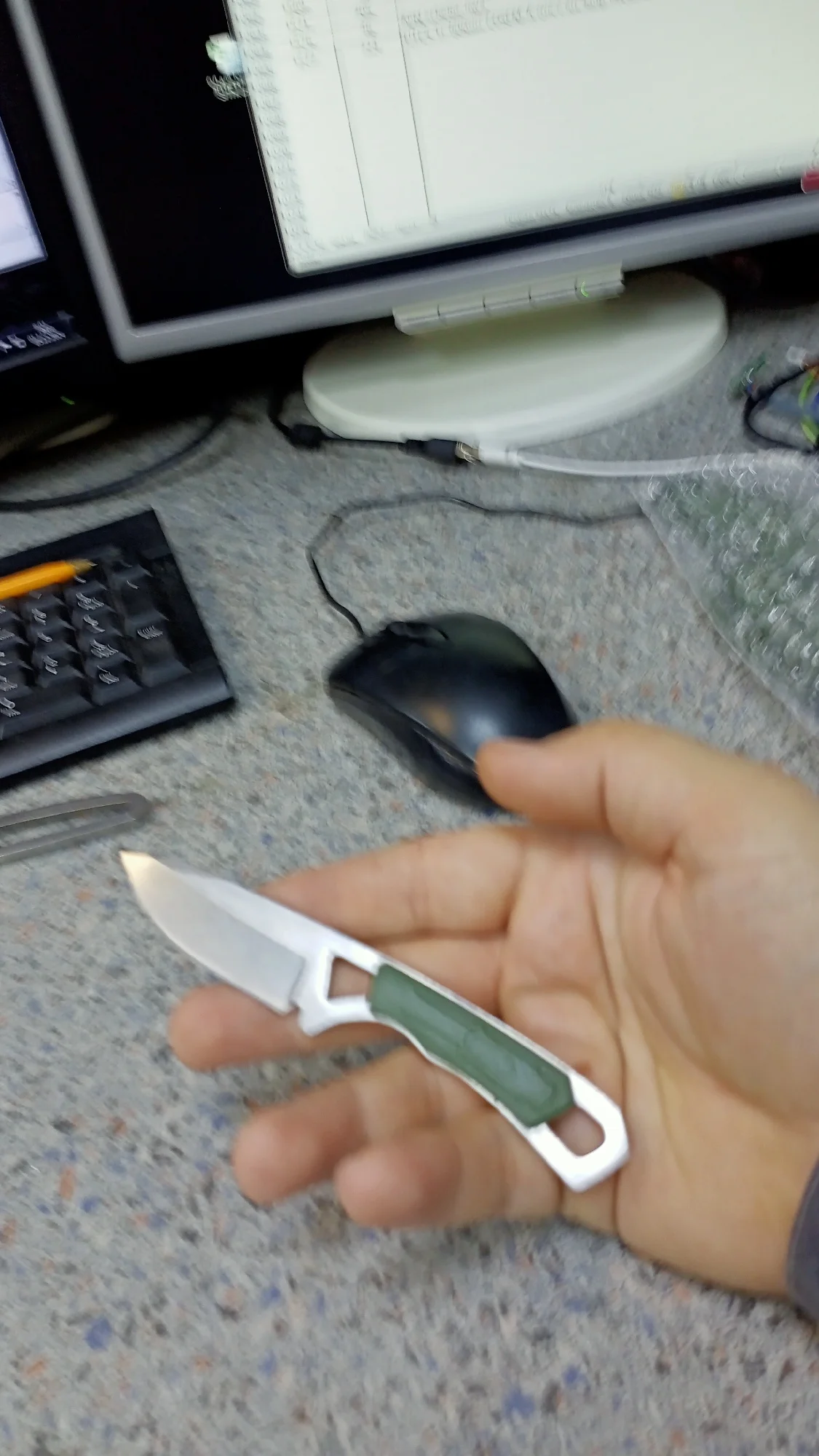 2024 Mini faca EDC externa, faca de pescoço multifuncional, portátil, pequena e reta, para uso em acampamento photo review