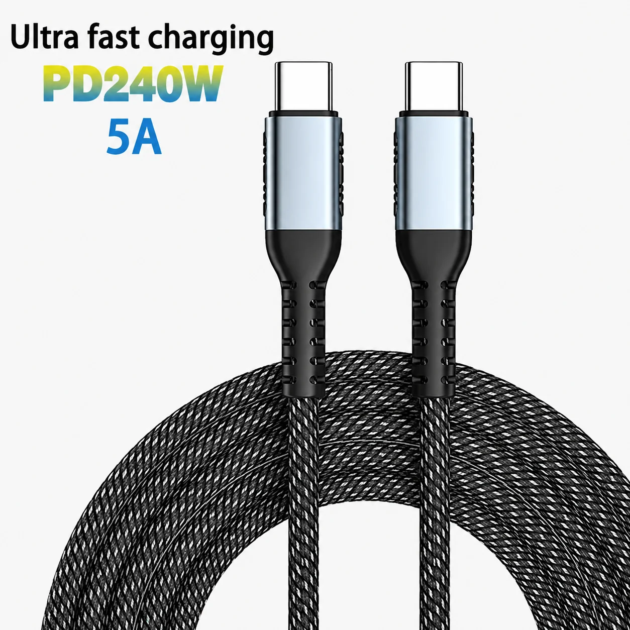 ตัวเลือกสินค้า สายชาร์จเร็ว USB-C 240W ทนทาน ชิป E-Marker