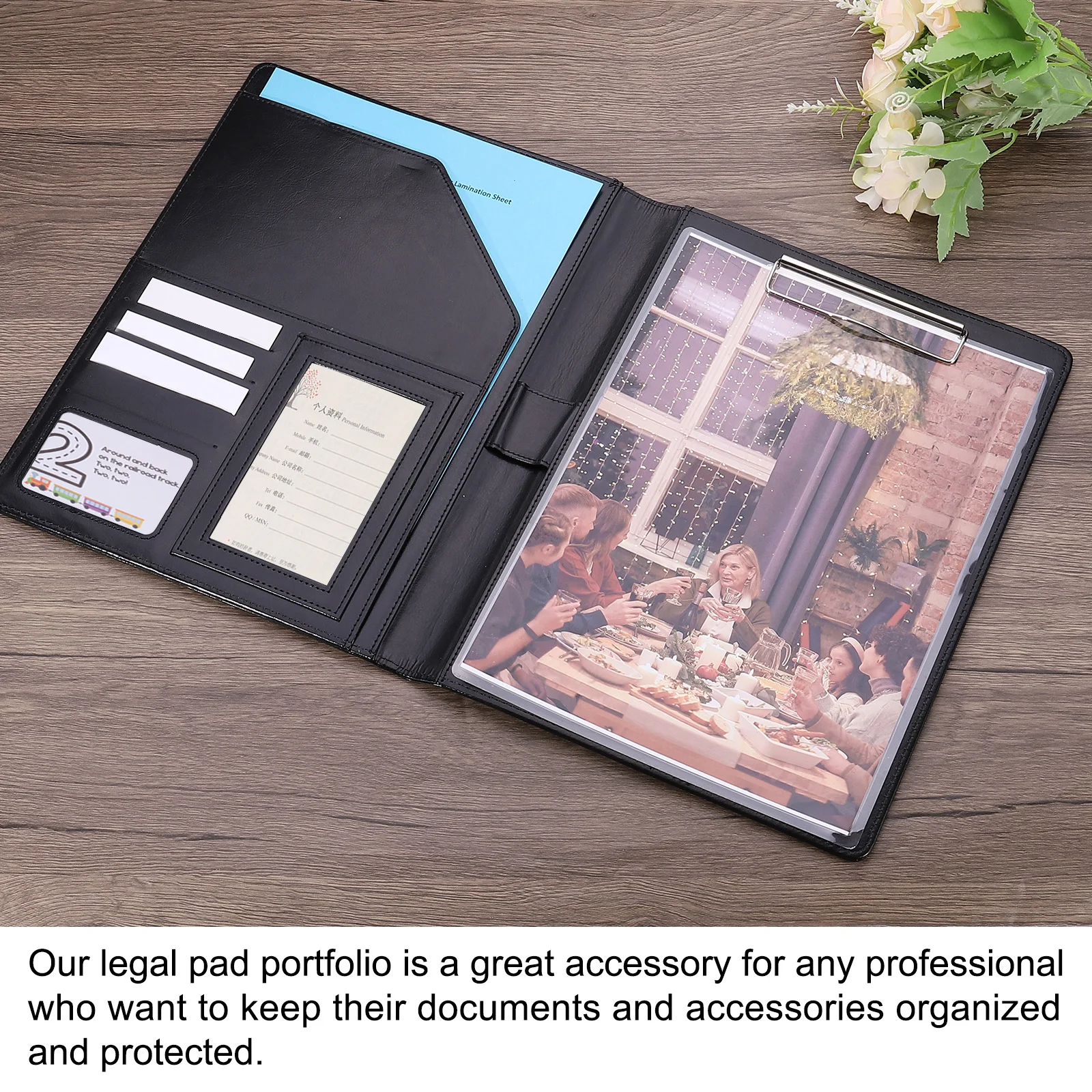 비즈니스 포트폴리오 Padfolio 폴더 문서 케이스 주최자 PU 가죽 Padfolio 주최자 지퍼 클립보드가 있는 문서 폴더