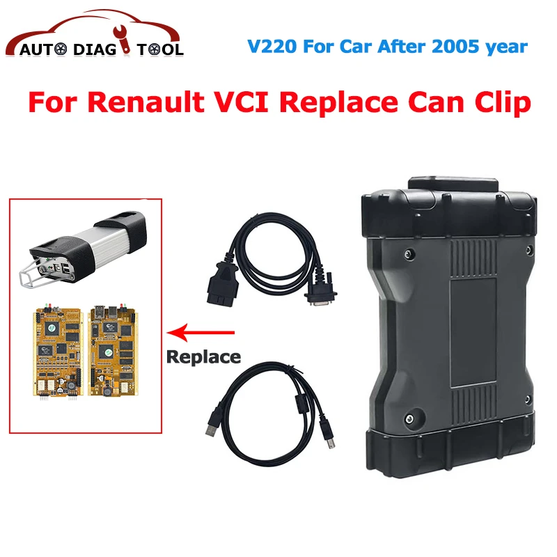 MultiLanguage V220 VCI For Renault Can Clip Diagnostic Programming Tool For Car Year After 2005