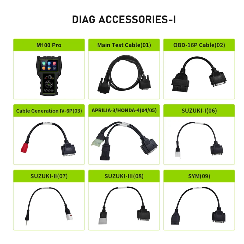 Original JDiag M100 Pro Motorcycle Scanner D87 D88 Function Motor Scan Battery Tester Motorbike Diagnostic 2 in1