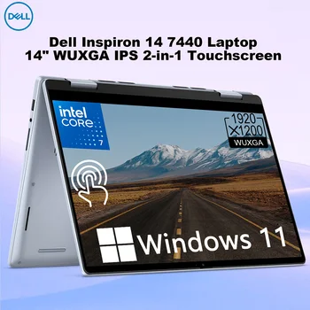 Dell Inspiron 14 7440 FHD+ 2in1 Touchscreen Laptop, Intel Core 7 150U, 64GB DDR5 RAM,4TB PCIe SSD, Backlit KB, WiFi6, FHD Webcam