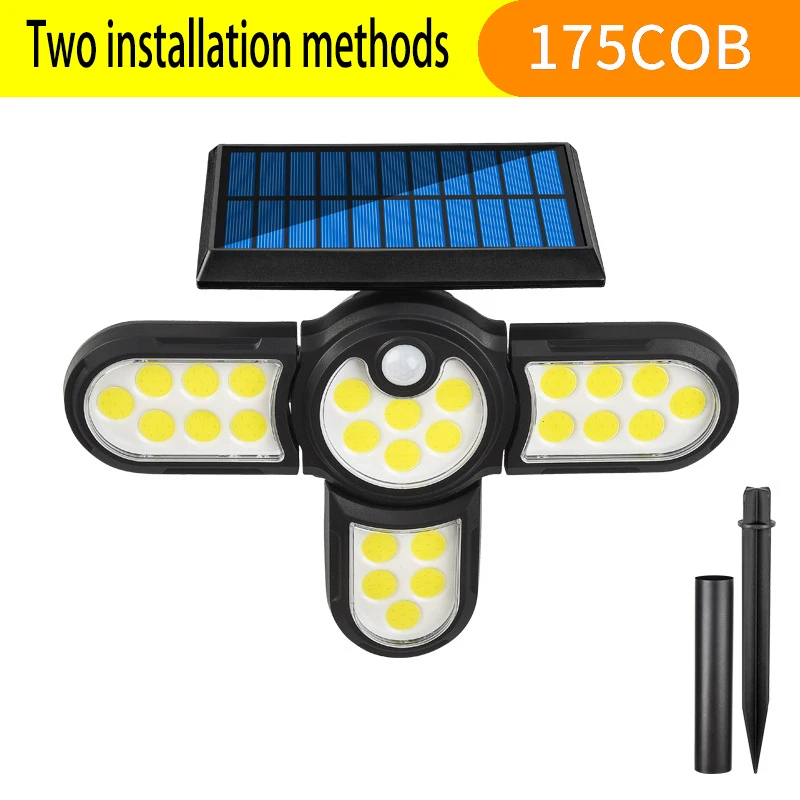 solar security light with motion sensor LED Solar Light Outdoor Wall Lights Multiple Heads Lamp With Motion Sensor Human Induction 3 Modes Spotlights Garden Lights solar ground lights Solar Lamps