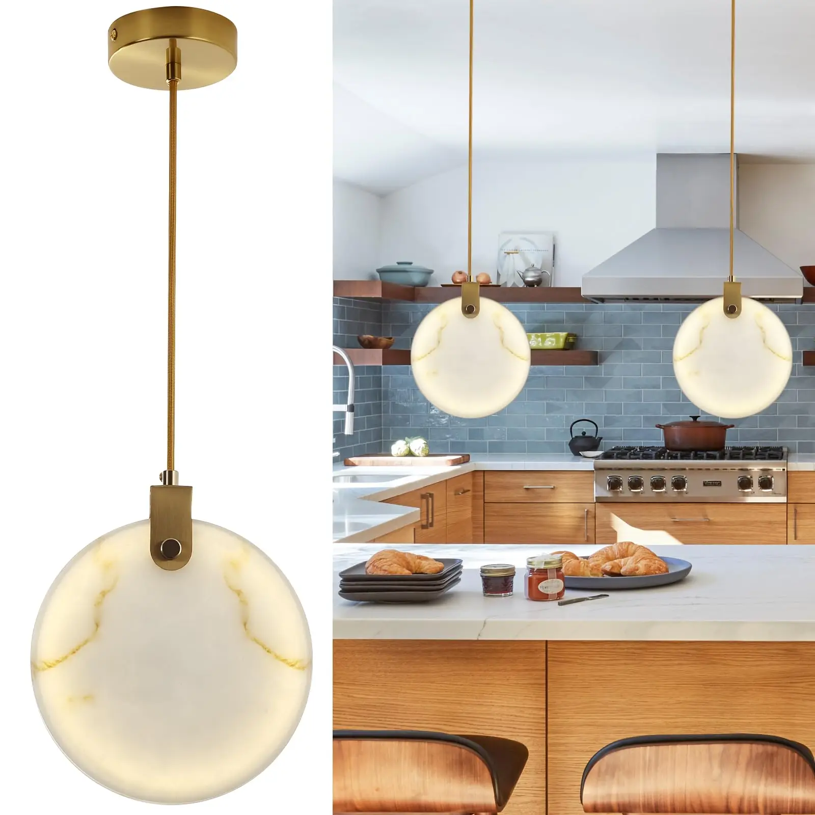 

New Modern Golden Chandelier Nordic Light Luxury Kitchen Island Restaurant Hanging Pendent Lamp Suitable Living Room Lighting