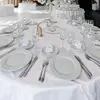 6-Pack White Round Tablecloths, 120 Inches Diameter, Stain Resistant, Polyester, Ideal for Weddings or Parties. 2