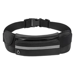 Universal Running Belt and Phone Holder - Stylish Waist Pouch (Black)