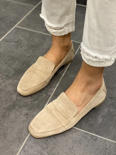 Tan Suede Loafers