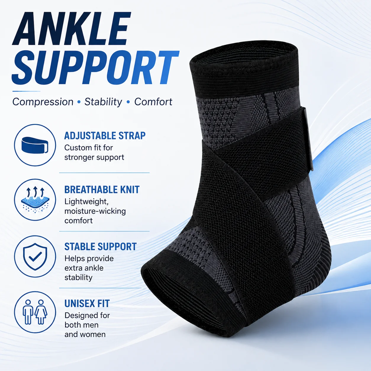 Adjustable Ankle Support Compression Wrap product image