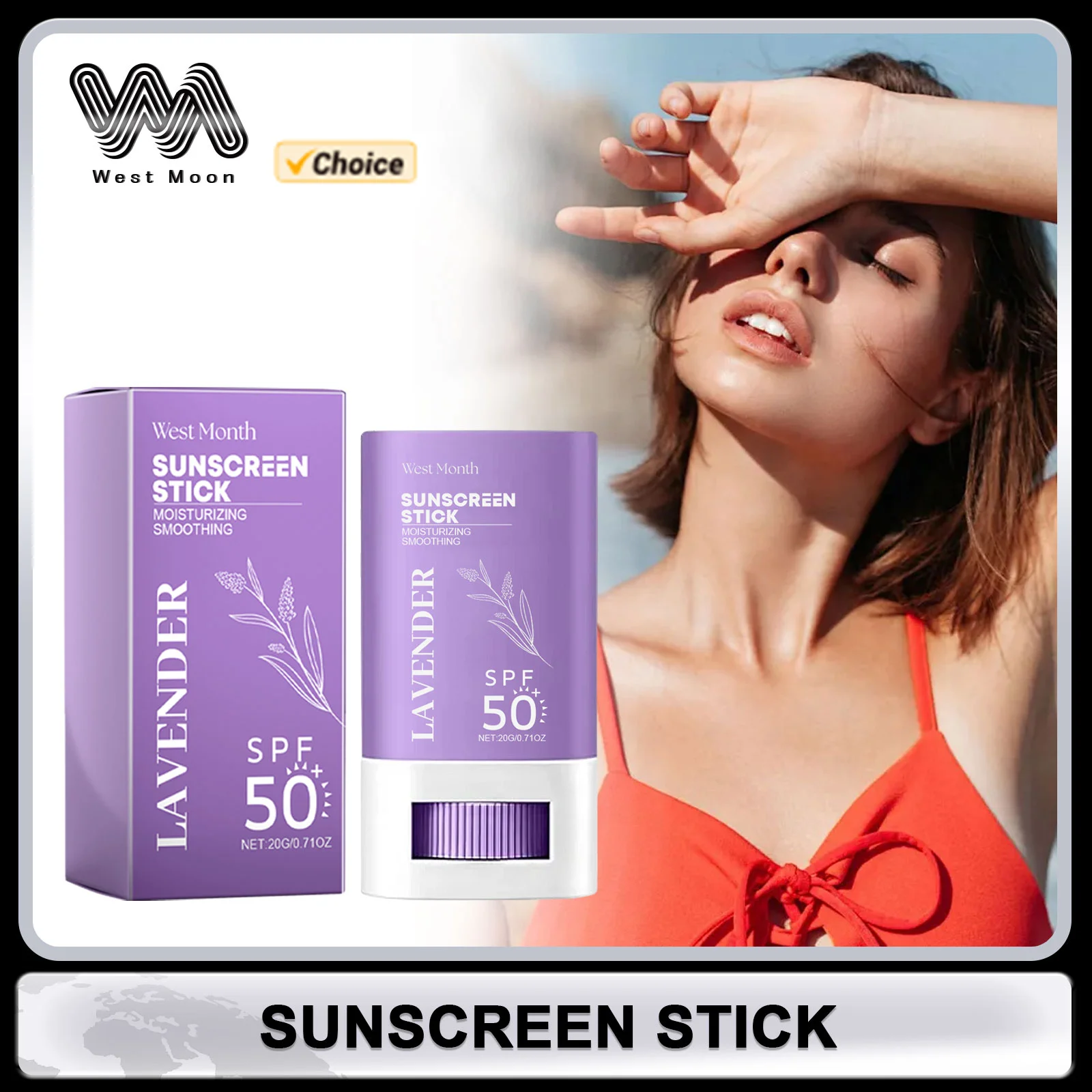 Sun Stick Spf 50 UV Protection Oil-Control Firming Skin Hydrating Anti Oxidant Lightweight Isolation Cream Sunscreen Cream Stick