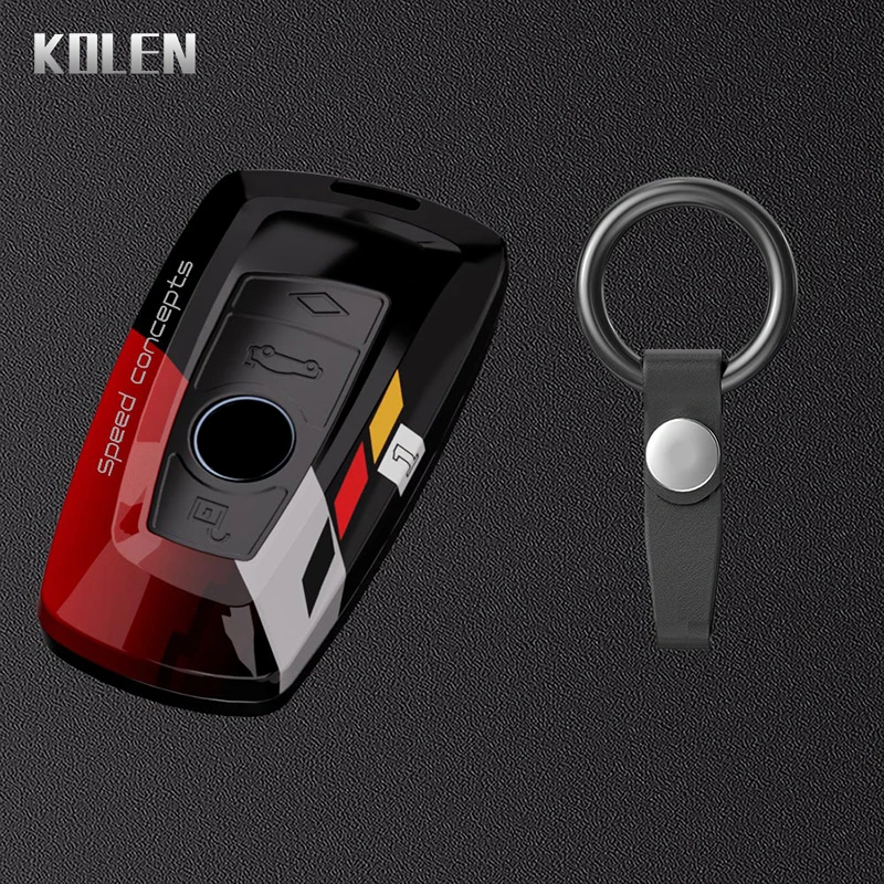 Sleek Carbon Fiber Style Car Key Case Cover