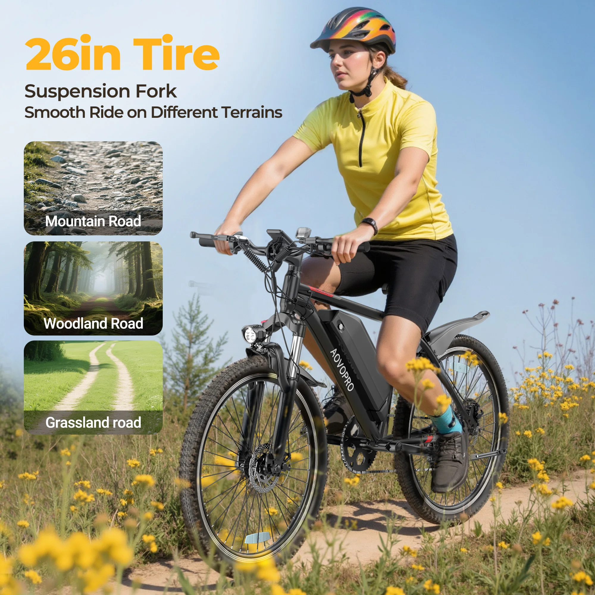 26 Inch Outdoor Electric Bike Electric Mountain Bike 500W High Speed Motor 48V 9Ah Removable Battery Adult Off-Road Commuting E-Bike 8 26 Inch Outdoor Electric Bike Electric Mountain Bike 500W High Speed Motor 48V 9Ah Removable Battery Adult Off-Road Commuting E-Bike — Image 8