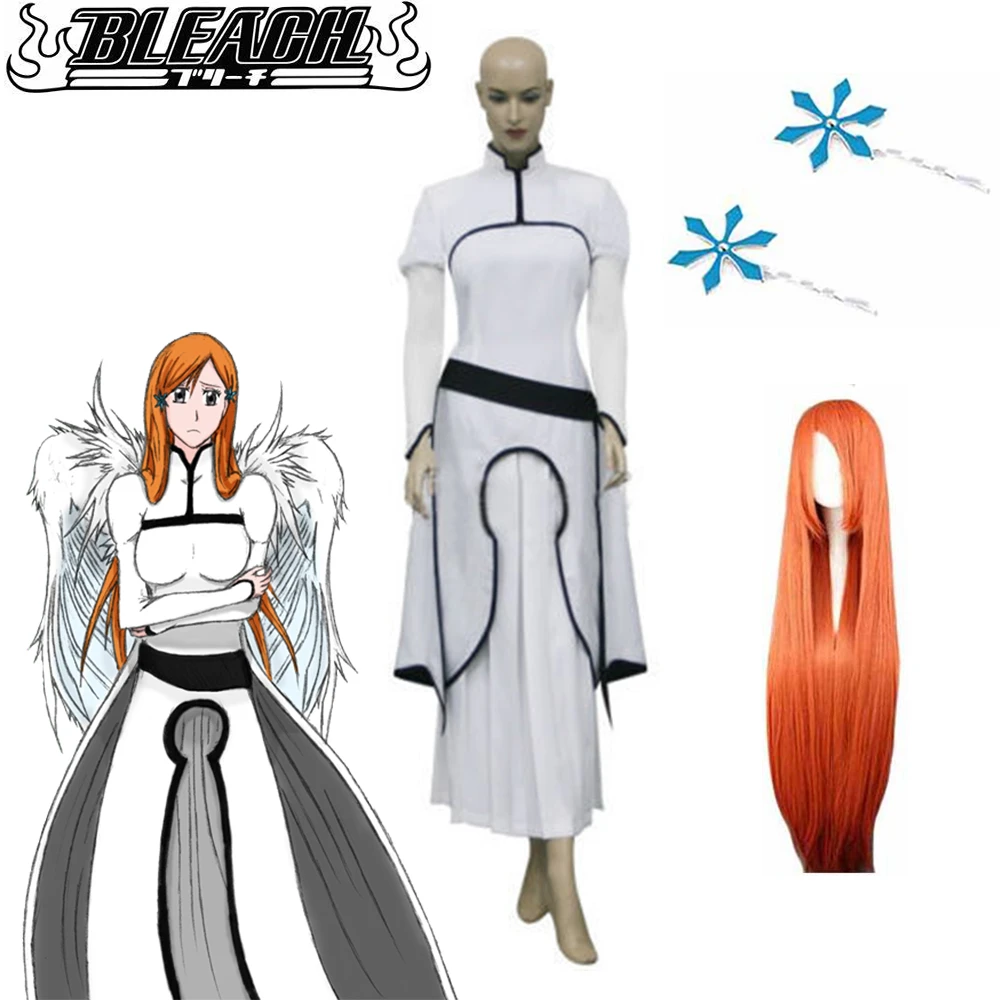 Anime Bleach Orihime Inoue Arrancar Cosplay Costume White Dress Custom