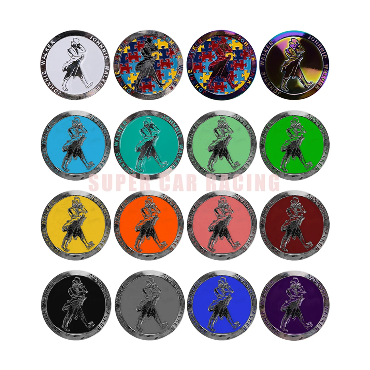 Johnnie Walker Style Metal Front Grill Emblem Badge Sticker Modified