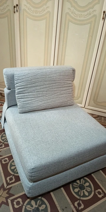 Folding Sofa Bed Convertible Sleeper Chair with Pillow Modern Linen Fabric Futon Sofa for Living Room/Home Office,Single Bed photo review