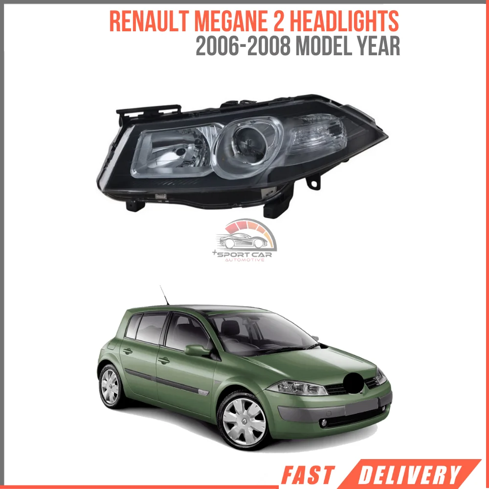 For Renault Megane MK2 II 2006 - 2008 headlight right left Black 