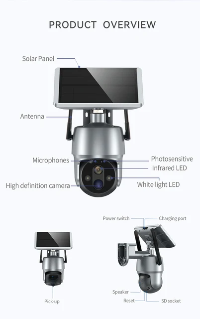 Caméra de Surveillance Solaire Extérieure Lylu Solar Wifi Camera 5G Étanche  HD P2P WIFI SODI00 - Sodishop