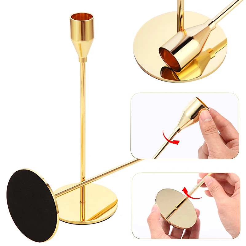 Metal Candle Holders European style Candlestick Fashion Wedding Table Candle Stand Exquisite Candlestick Christmas Table 3Pcs/Set candle holders