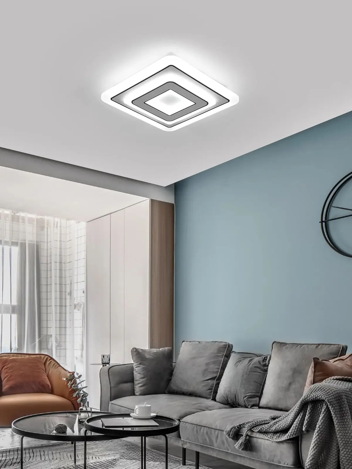 LED-Deckenleuchte Quadratisch, Weiße Moderne Deckenlampe LED-Deckenbeleuchtung für Schlafzimmer, Wohnzimmer, Flur, Kaltweiß 6500K – Detail 2