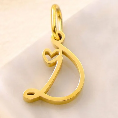 Personalized Initial Heart Necklace - Stainless Steel Jewelry Charm