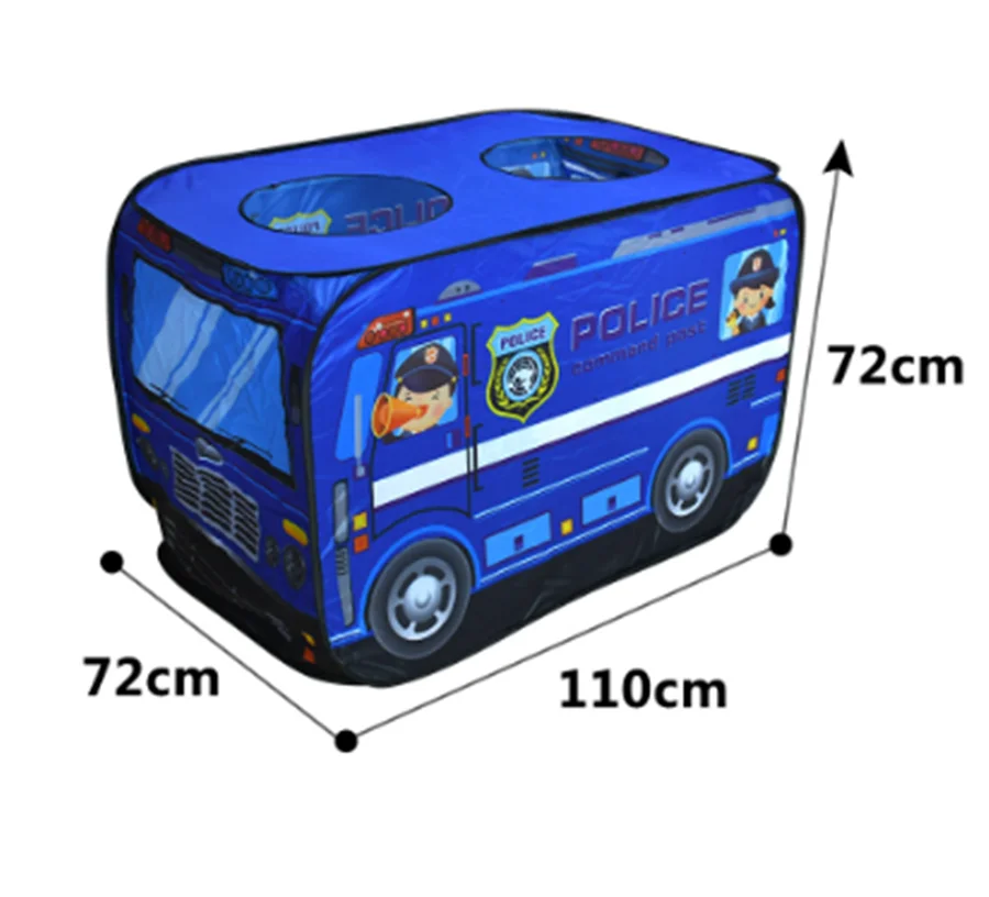 Description Picture 4 of itemChildren's Popup Play Tent Toy Outdoor Foldable Playhouse Fire Truck Police Icecream Car Kid Game House Bus Indoor Garden Gift