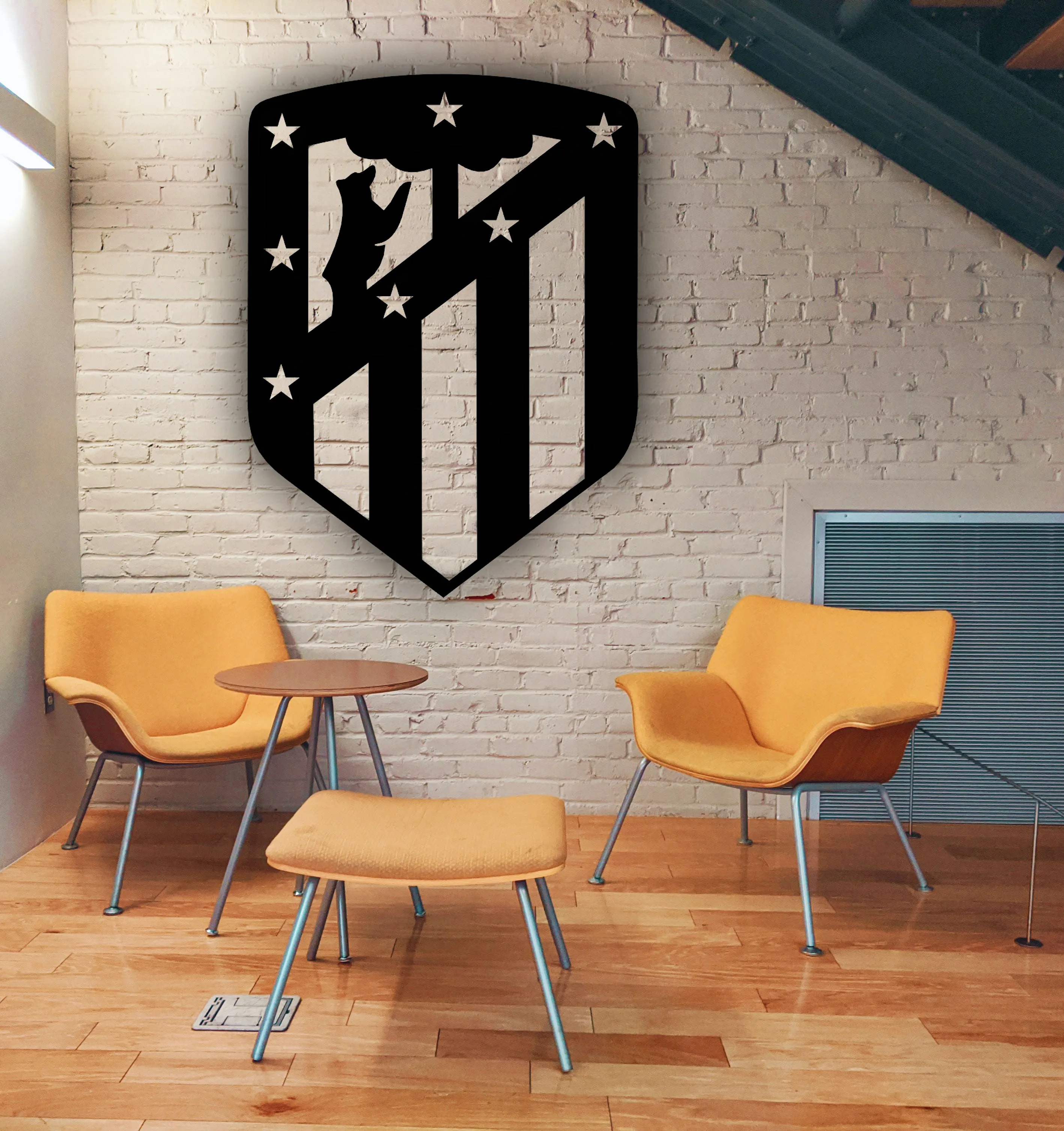 

Atletico Madrid Logo Metal Wall Art Decor Picture Decoration Wall Decor Table Hanging Football Team Fans