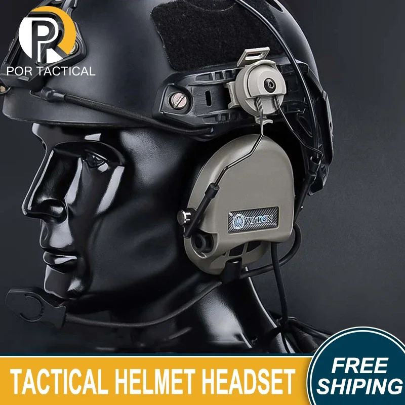 

WADSN Sordin Tactical Helmets Headset Non Noise Reduction Headphone With U94 PTT Kenwood Shooting Earphone Fit Fast Helmet