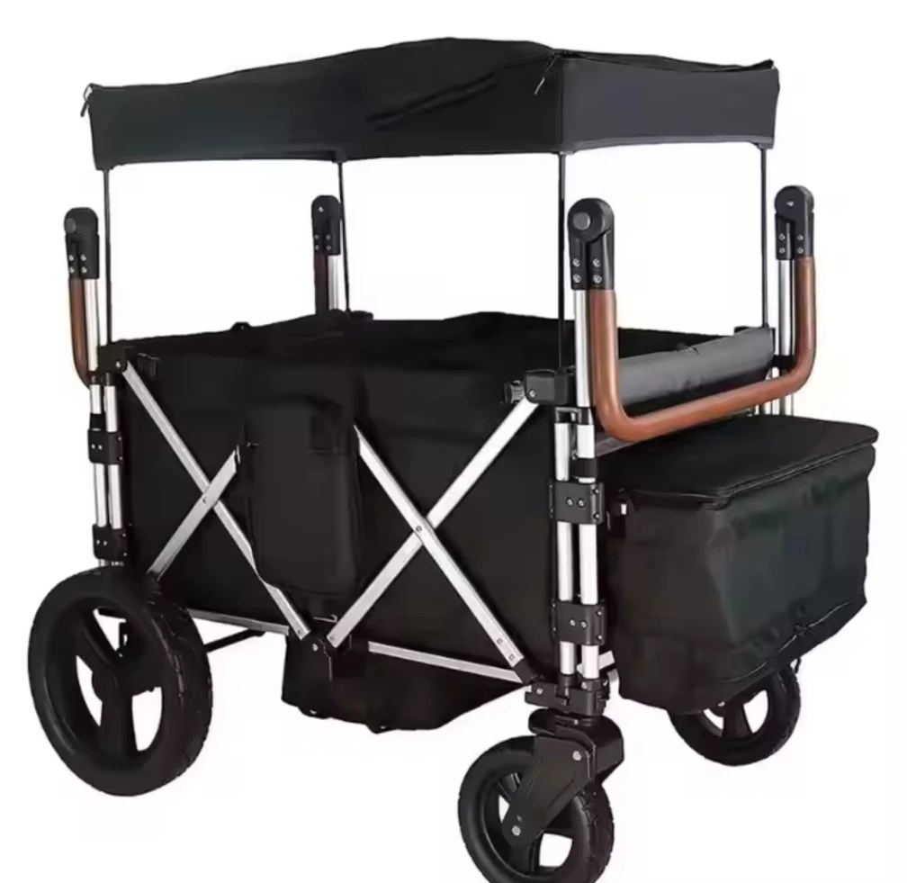 RE Keenzz 7S+ 4 Seater Stroller Wagon Push Pull Folding Wagon Stroller Folding Cart with Canopy