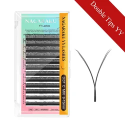 Enhanced YY Shape Split-Tip Interlaced Eyelash Extensions - 12mm (Double Tips YY)