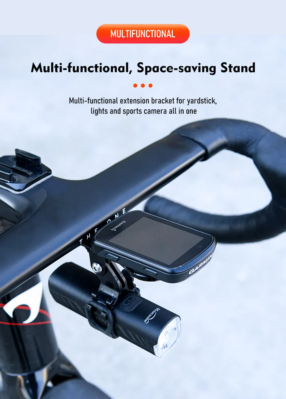 ThinkRider Fahrradcomputerhalter aus Kohlefaser, Rennrad, Stoppuhr, Tachohalterung für Garmin Gopro Wahoo Bryton – Detail 5
