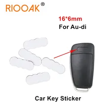 Pegatina de aluminio para llave de coche, emblema de Metal con logotipo remoto, reemplazo para Audi, 5/10/20 piezas, 16x6mm