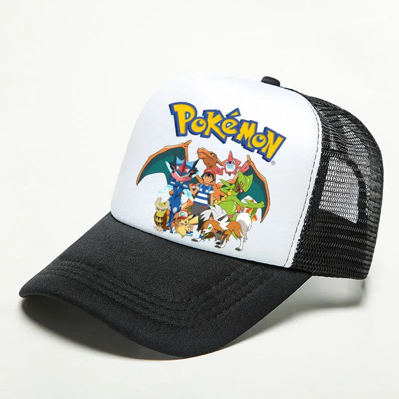 New Anime Pokemon Pikachu Baseball Caps Kid's Summer Mesh Hats