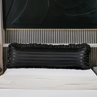 1pc White And Black And Grey Polyester Satin Strip Flounce Side Body Pillowcase Soft For Sofa Decorative Bed Pillowcase 2