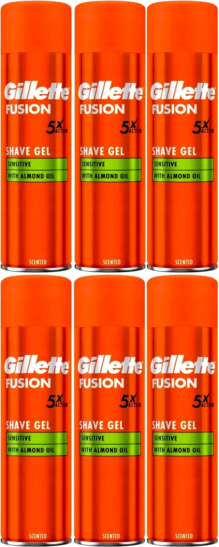 6x GILLETTE żel do golenia FUSION Sensitive 1200ml z Polski za $21.14 / ~79zł